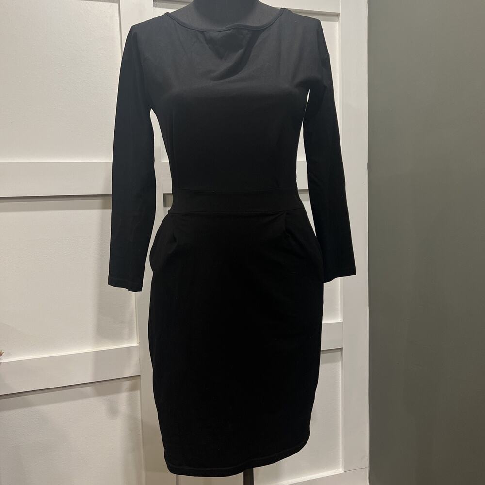 Pretty Garden Black Dress Sz Small, Business, Classic, POCKETS